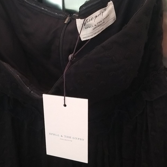 💕FREE PEOPLE X SPELL GYPSY💕 Mira Bustier RaRa Dress Black Large L NWT - Picture 11 of 14